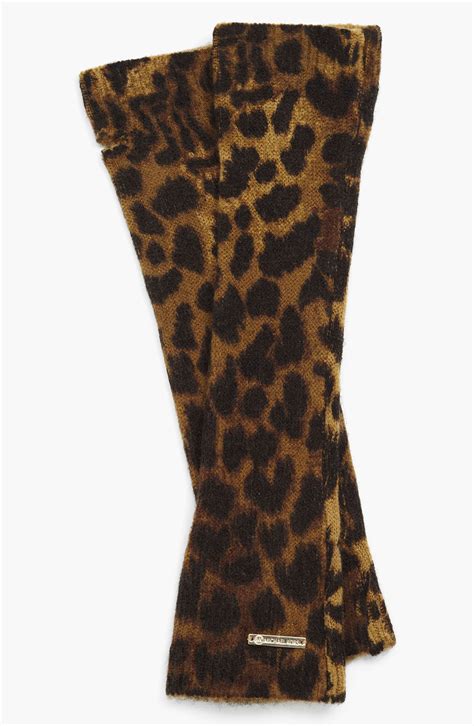 michael kors leopard hat|michael kors fingerless gloves.